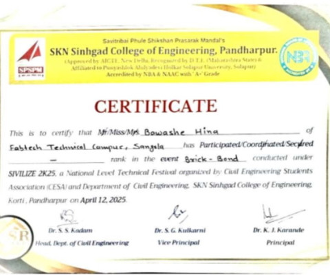 Certificate of Participation for SIVILIZE 2K25