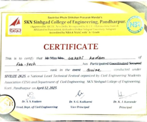 Certificate of Participation for SIVILIZE 2K25