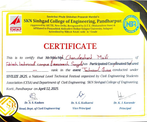 Certificate of Participation for SIVILIZE 2K25
