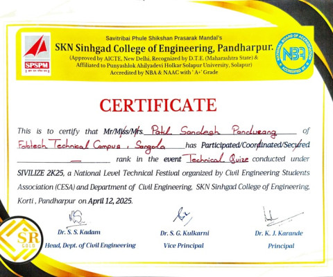Certificate of Participation for SIVILIZE 2K25