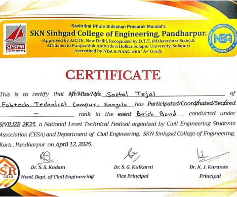 Certificate of Participation for SIVILIZE 2K25