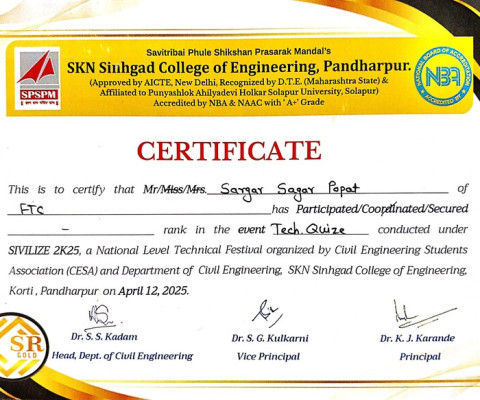 Certificate of Participation for SIVILIZE 2K25