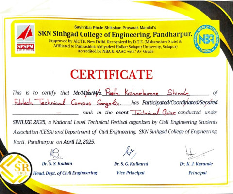 Certificate of Participation for SIVILIZE 2K25