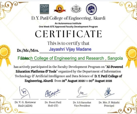 FDP Participation Certificate