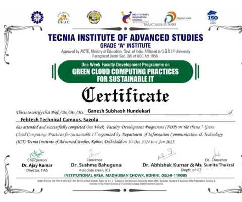 FDP Participation Certificate