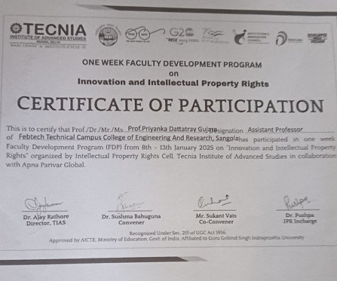FDP Participation Certificate