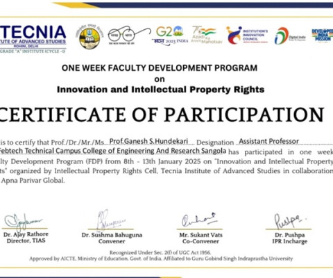 FDP Participation Certificate