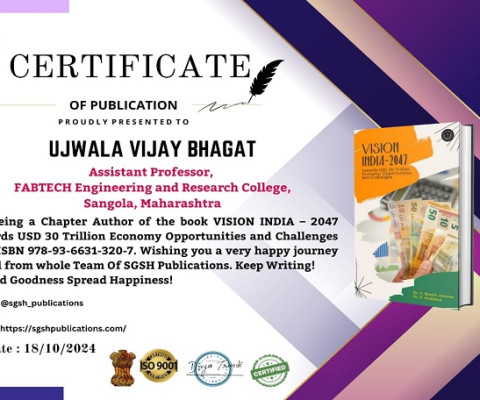 Chapter Author in Vision India 2047 Book