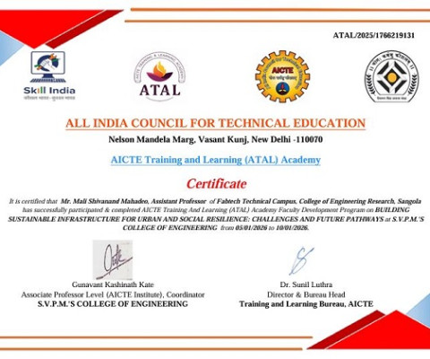 Certificate for participation and completion of AITEC Training and Learning 
