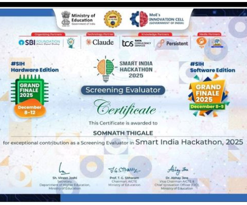 Certificate for exceptional  contribution  as screening evaluator